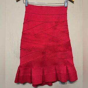 ANTHROPOLOGIE GIRLS FROM SAVOY Textured Structured Frilled Hem Pencil Skirt